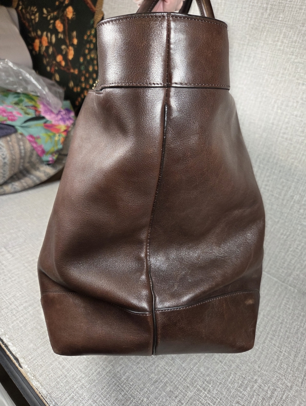 COACH Bleecker Weekend XL Leather Tote Bag Dark Brown RARE COLOR  Style# 70487 - Picture 3 of 14
